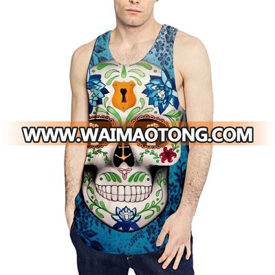 100 polyester custom print logo men tank top